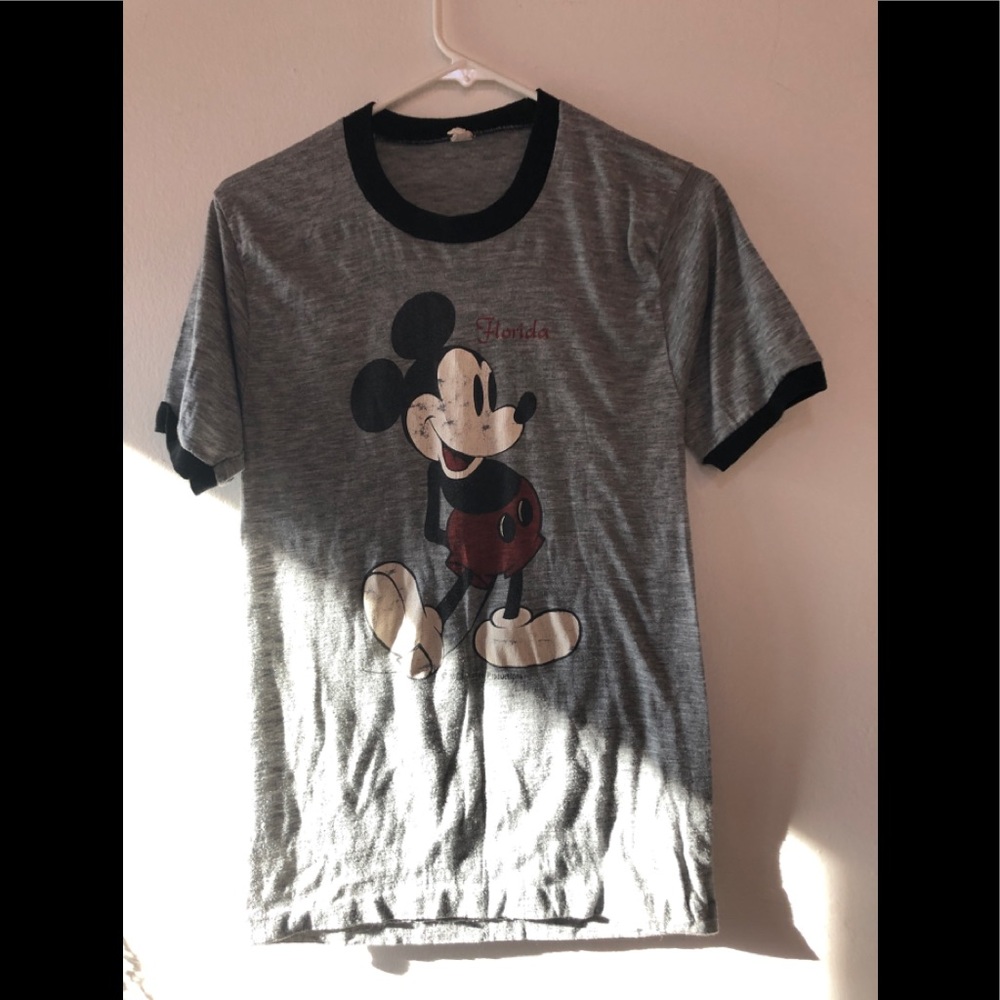 Vintage Mickey Mouse Florida Ringer Tshirt Small